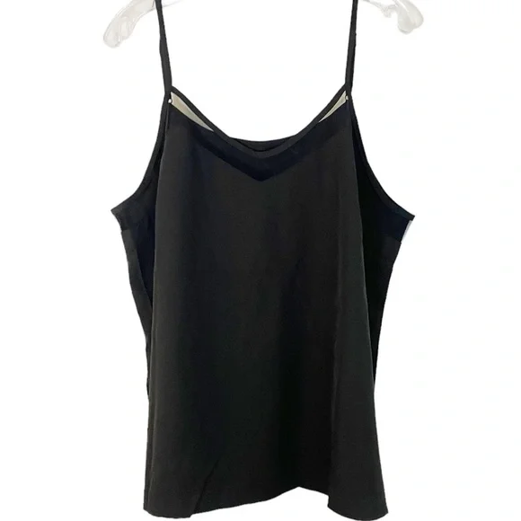 Black Sheer Spaghetti Strap Top 2XL, Soft & Sultry Layering Piece - Picture 2 of 6